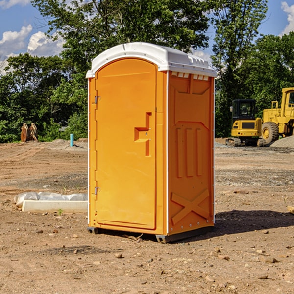 how often are the porta potties cleaned and serviced during a rental period in Larslan